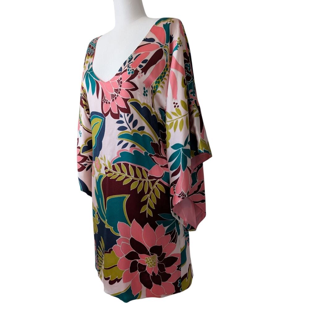 NWT Meghan Los Angeles 100% Silk Kimono Mini Dress Size 6 - Picture 14 of 14